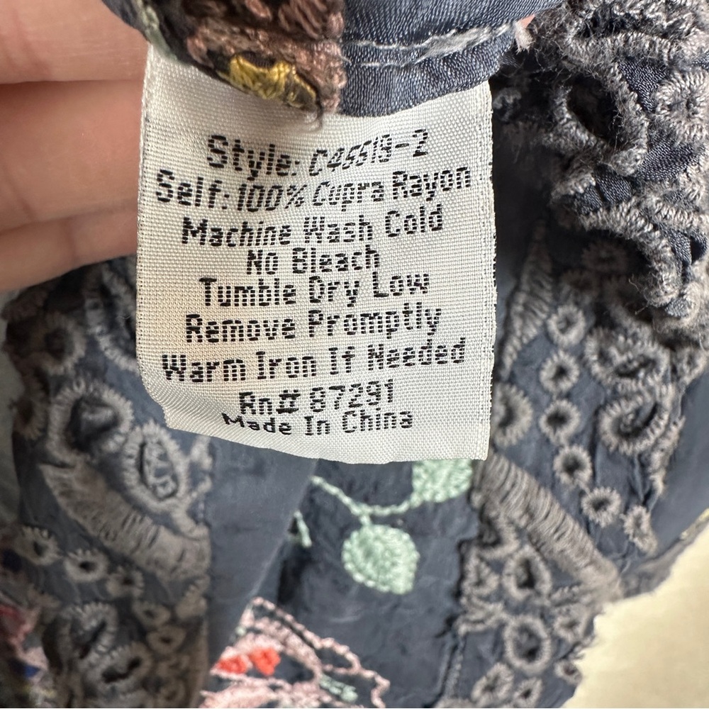 Johnny Was Blue Floral Kimono - Picture 10 of 11